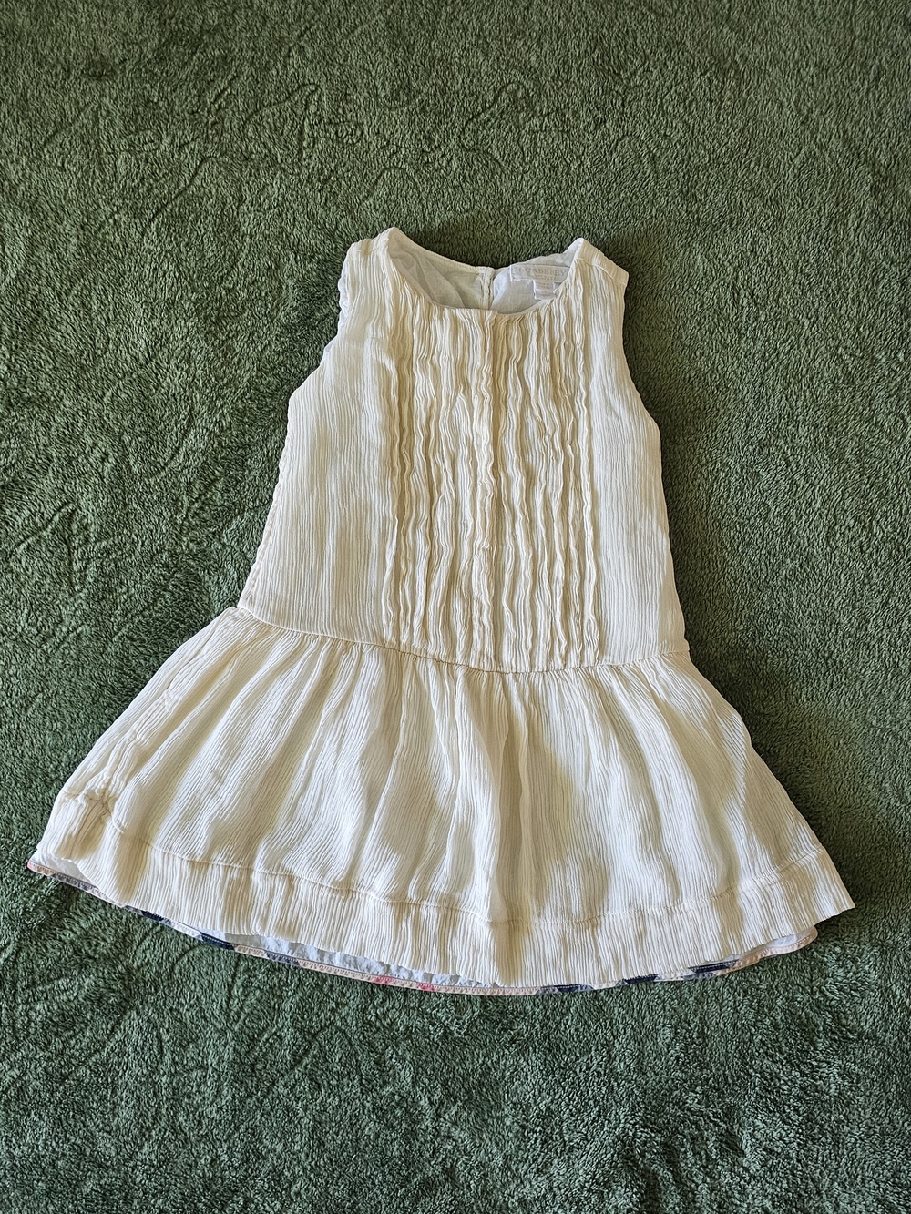 Burberry Girls Filma Sleeveless Silk Drop Waist Dress Off White Cream Girls 5